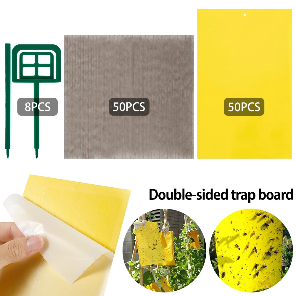 50 шт. прочные ловушки для мух липкие доски желтые ловля насекомых-вредителей