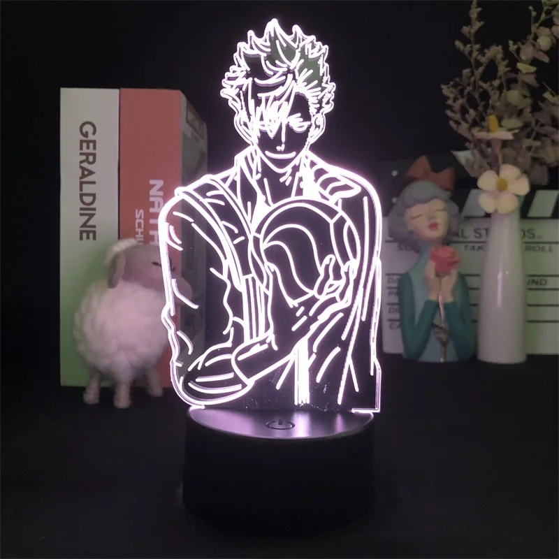 

3D Lamp Haikyuu Japanese Anime Manga Night Light Battery Operated Alarm Clock Base Light Delivery Table Color Changing Children