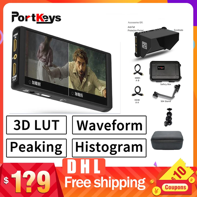 Тонкий и Ультратонкий Монитор PORTKEYS P6 4k 5 дюймовый IPS монитор 3D LUT/ Luma & RGB Waveform/блок