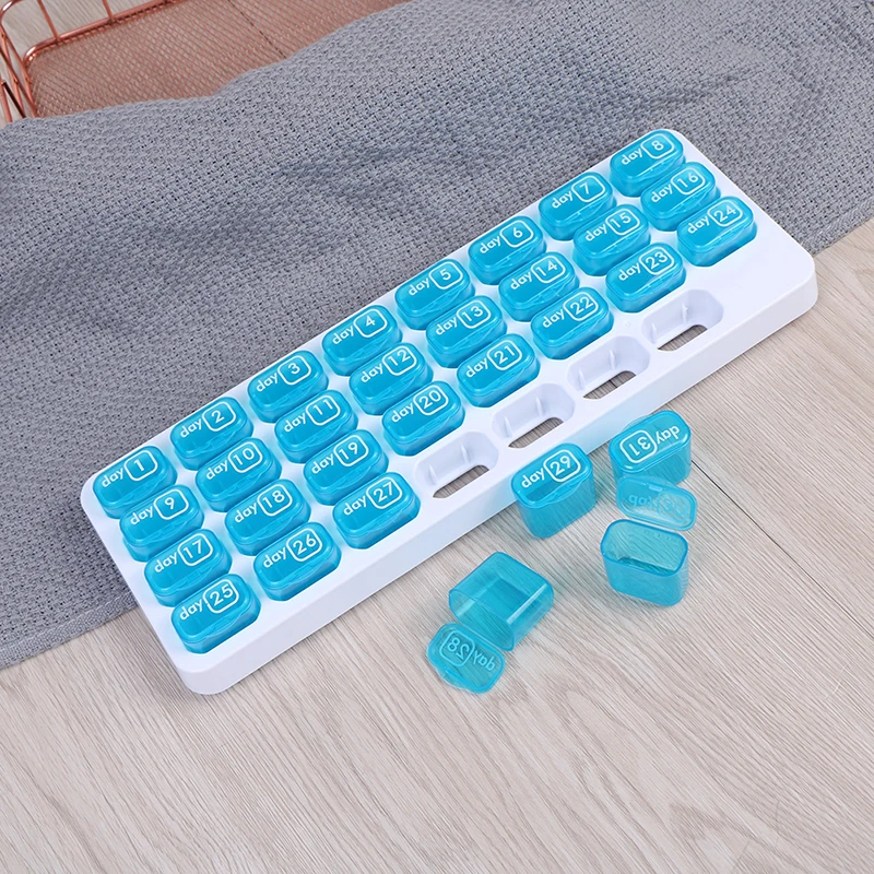

Month Pill Organizer Tablet Pill Storage Box Plastic Portable Medicine Box Splitters Case Health Care Tool Hot