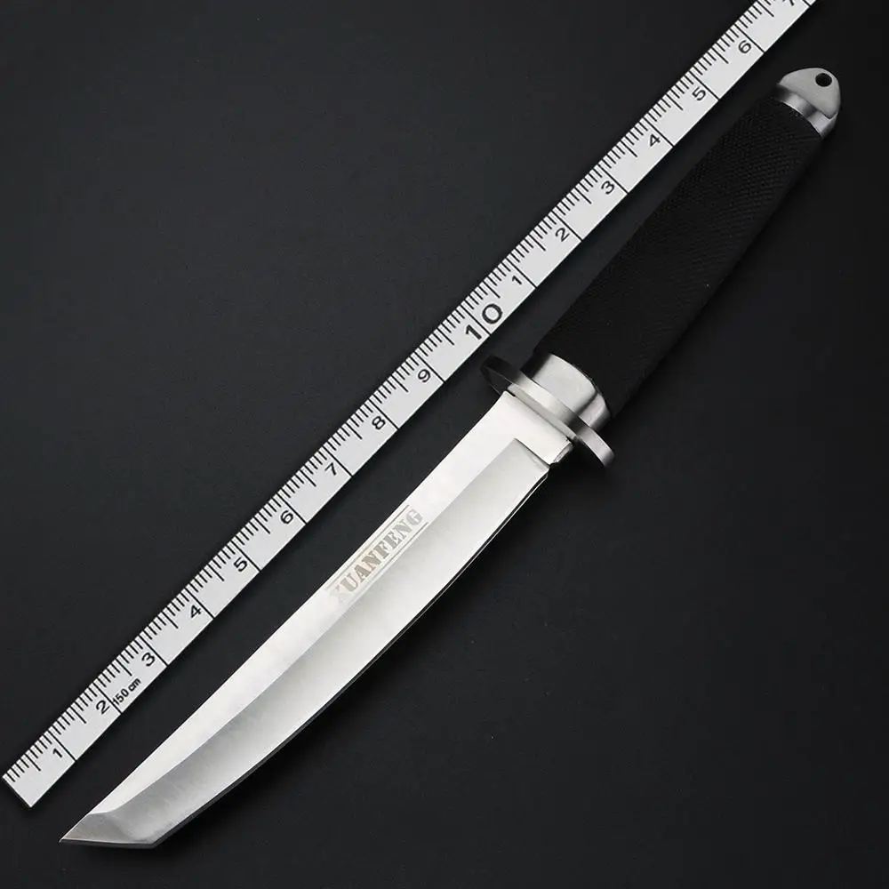 

XUANFENG Outdoor survival knife Japanese steel 9CR18Mov ABS black handle Camping Hunting Hike collection gifts