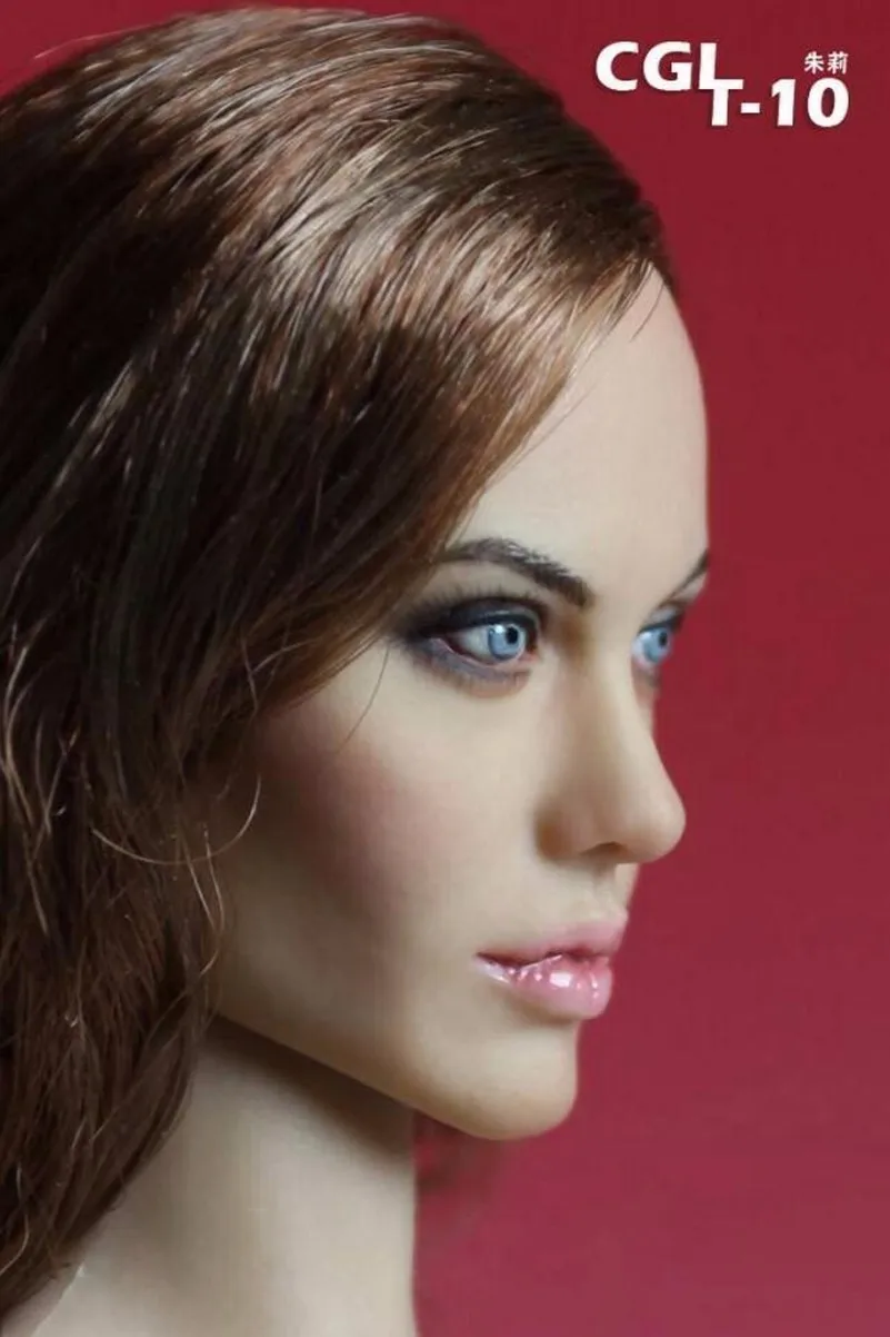 in stock 16 scale angelina jolie brown long curly hair head sculpt for 12 female action figures bodies dolls free global shipping