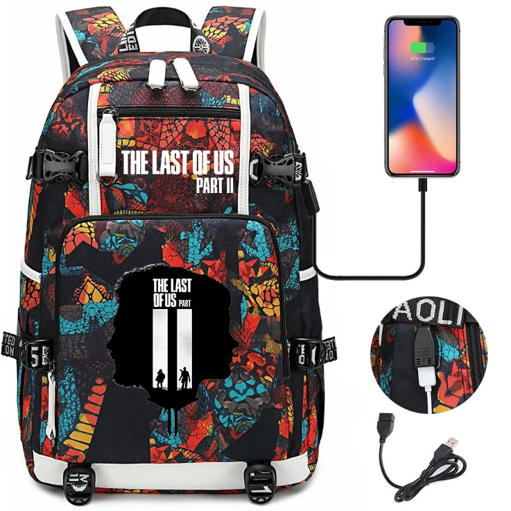 Mochila 18 дюймов Большой рюкзак USB зарядка ноутбука последний из нас часть 2 школьные