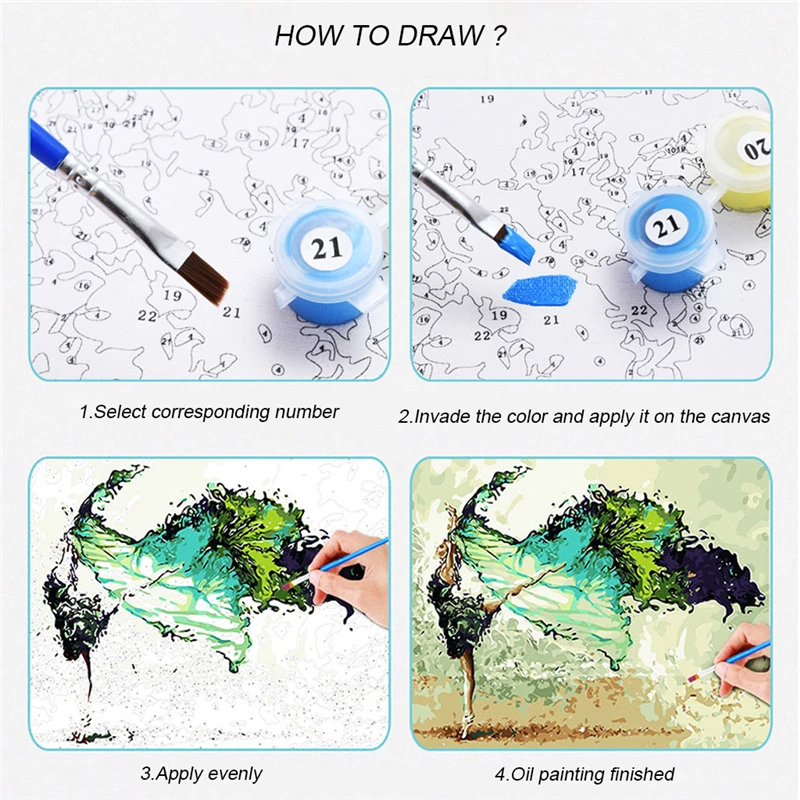 Украшение дома DIY картина маслом Краски ing по номерам на холсте Луна светильник