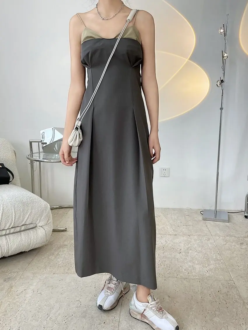 

Платье женское на бретелях-спагетти, повседневный пикантный сарафан с глубоким V-образным вырезом, прямые вечерние элегантные, весна-лето