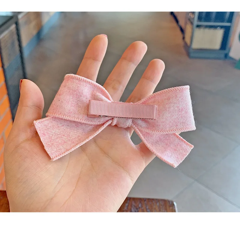 20 шт./лот 4 3 дюйма завязываемые вручную заколки для волос с бантом и помпоном