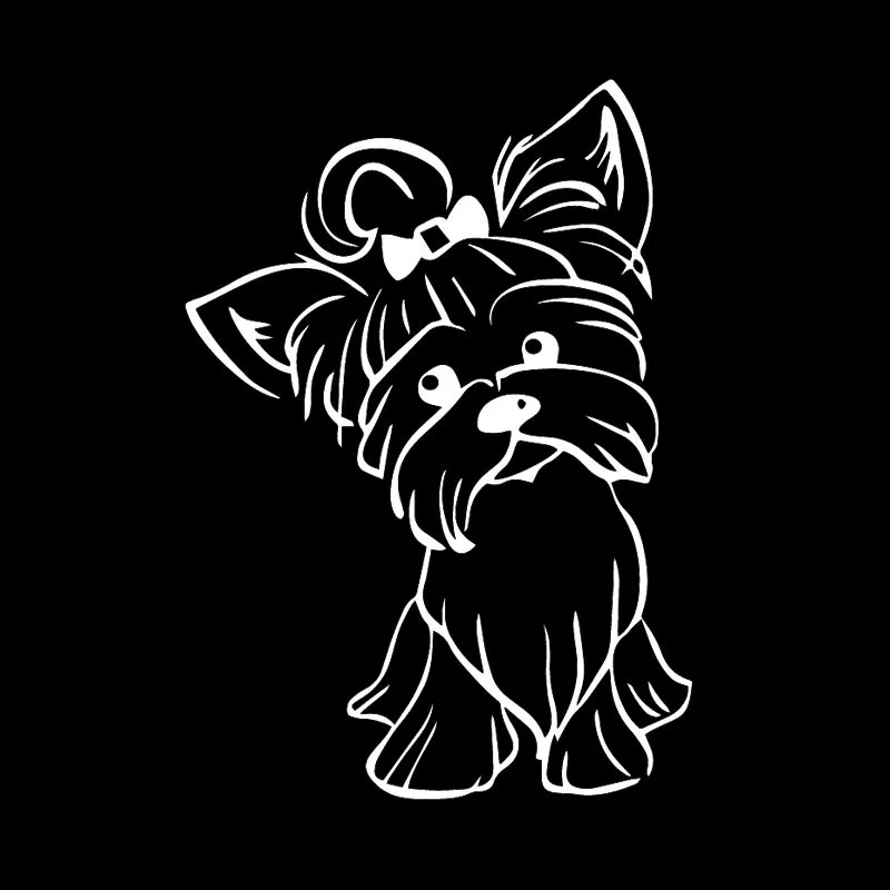 

Lovely Car Sticker Yorkshire Terrier Pup Doggy Yorkie Decal Cute Fun Dog Car Window KK Vinyl Black/Silver 12X17CM