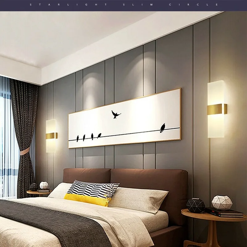 

Indoor Acrylic Wall Lamp Modern LED Mounted Sconce Wall Light Warm Light Bedroom Bedside Living Room Stairs Home Decorative