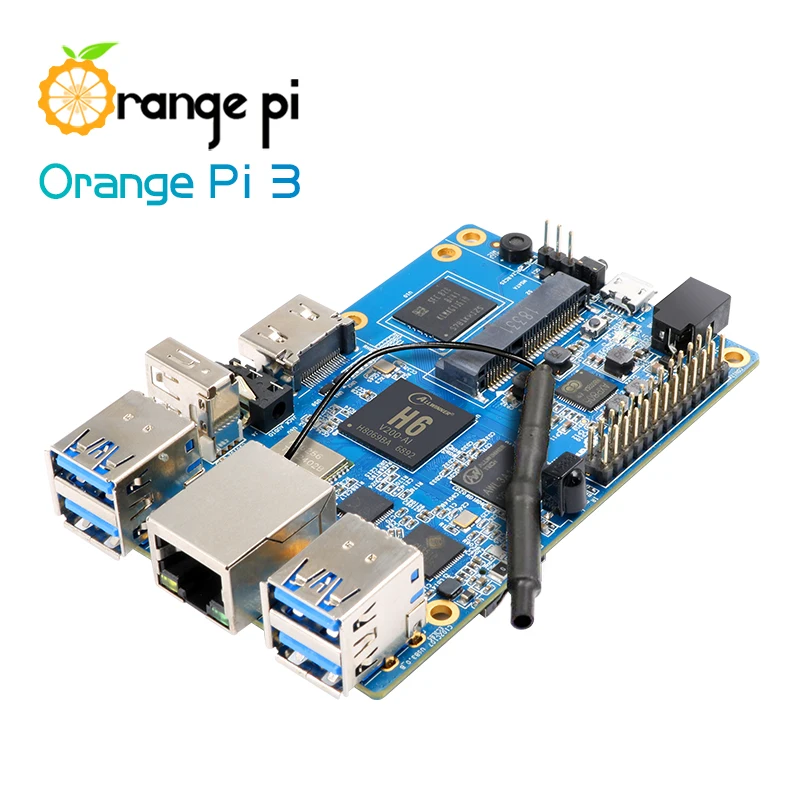 Мини-ПК Orange Pi 3 H6 2 ГБ LPDDR3 + 8 EMMC флэш-памяти Gigabyte Ethernet-порт AP6256 Wi-Fi BT5.0 4хUSB 3.0 поддержка