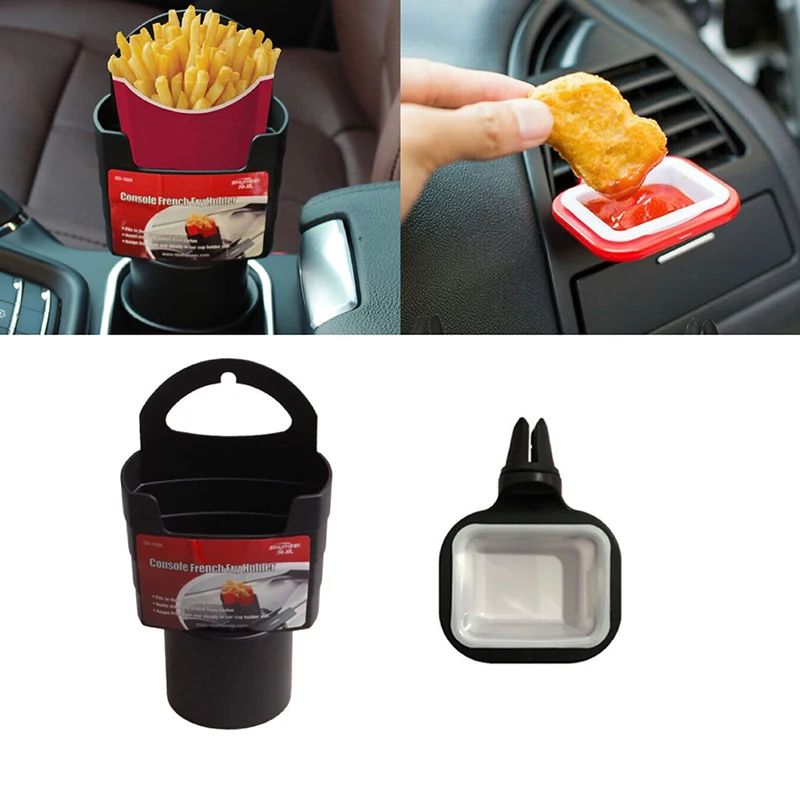 

Car French Fries Holder Storage Box Food Drink Cup Holder And Car Sauce Holder