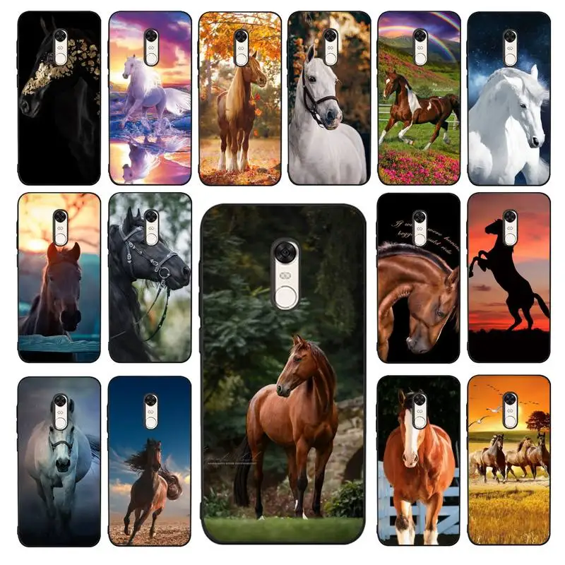 

YNDFCNB Horse Series Phone Case for RedMi 4X 5 plus 5 6 7 8 9 A 6pro Go K20 cover