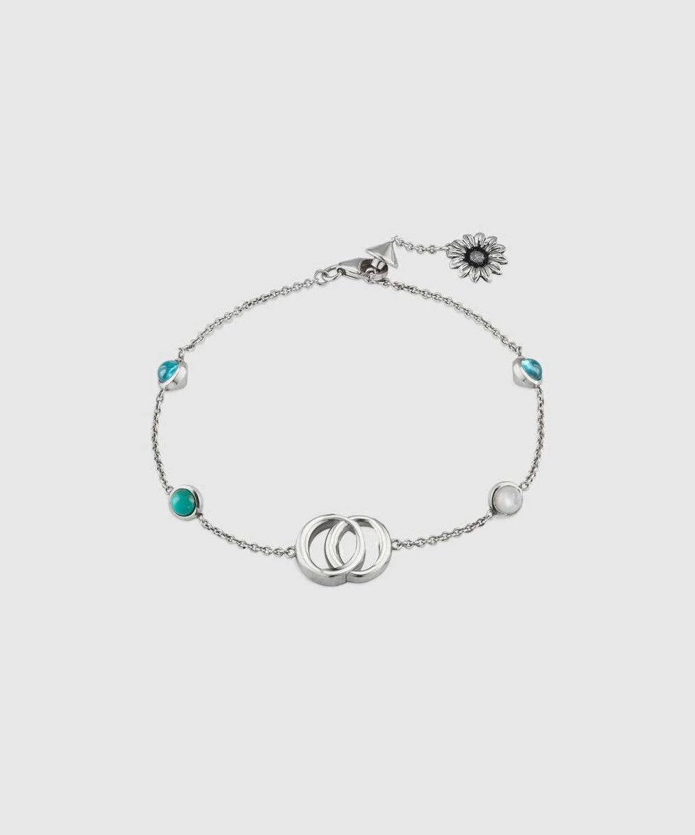 

2021 trend luxury brand retro daisy bracelet men silver bead bracelet women wrist bracelet letter