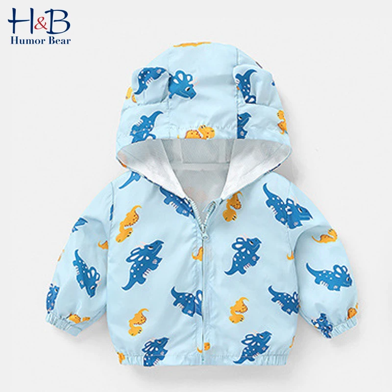 

Humor Bear Children's Coat Autumn Long Sleeve Hooded Cartoon Printed Zipper CasualToddler Kids Jacket For 1-4Y