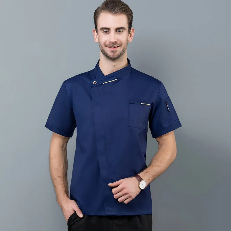 Мужская рубашка с коротким рукавом униформа шеф повара Костюмы Повара топы для