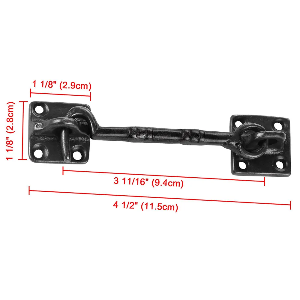 Yescom 2 Pcs 4 1/2" Sliding Barn Door Lock Latch Hook & Eye Cast Copper Hardware for Wood Doors Window Gate Cabinet | Обустройство