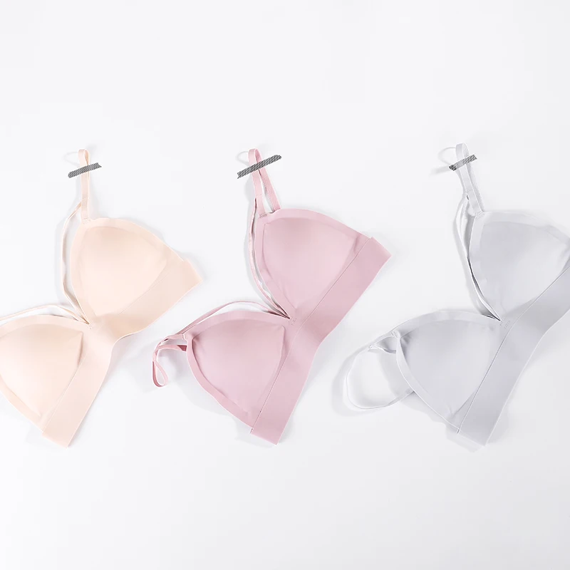 

Французский стиль, Дамский Сексуальный бюстгальтер без косточек, мягкий, шелковистый, Не оставляющий следов Треугольный бюстгальтер, набор...