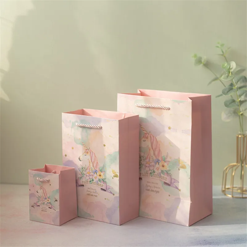 Новогодняя Подарочная коробка с единорогом ручная роспись сумки для еды