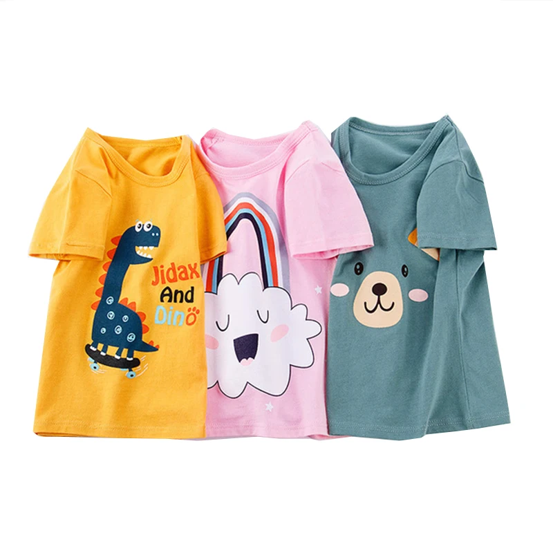 Детские футболки с коротким рукавом для мальчиков и девочек детская одежда