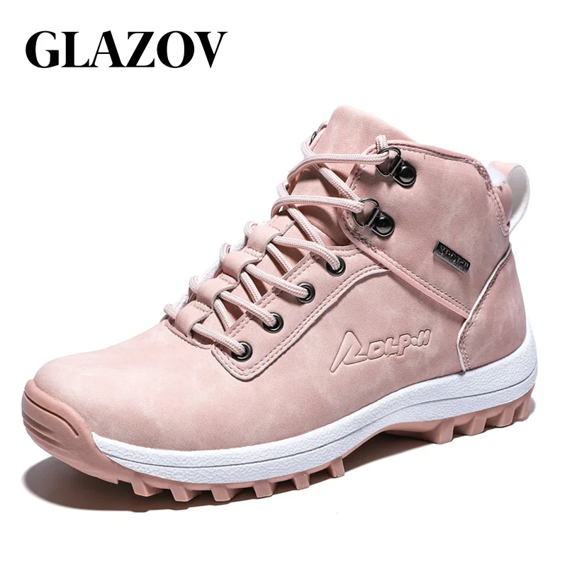 Зимние теплые женские ботинки из натуральной кожи с мехом мужские зимние ручной