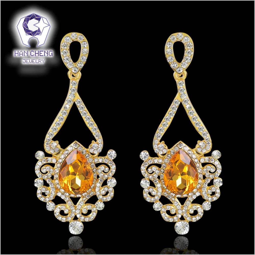 Модные Роскошные винтажные Резные Стразы с кристаллами в форме капли воды серьги