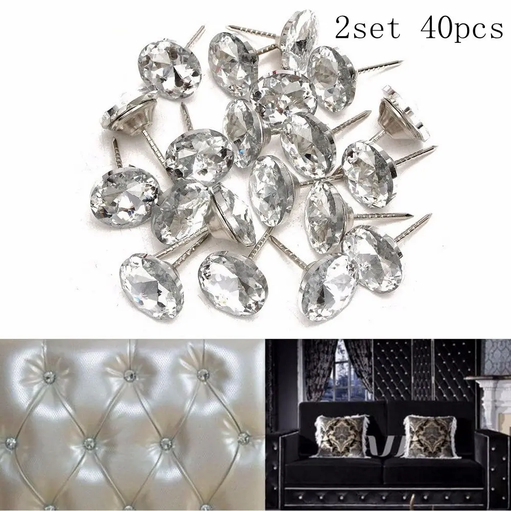 2sets 40pcs Hoomall 20 штук в упаковке, мягкая сумка с кристаллами и пряжкой для дивана, алмазная пряжка, алмазные пуговицы, декоративная пряжка для фона - Цвет: 2sets 40pcs