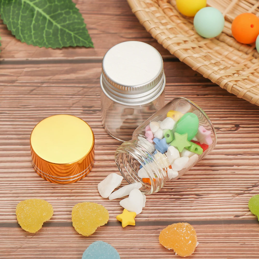 5 шт. Мини стеклянные бутылки алюминиевая крышка пустые для косметического крема