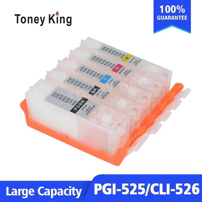 Toney King многоразовый картридж для Canon PGI 525 CLI 526 чернильный принтера PIXMA IP4850 IP4950 IX6550