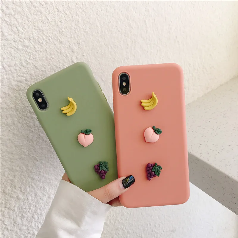 Lovebay 3D карамельный цвет банан персик мягкий чехол для телефона iPhone 11 Pro XS MAX XR X
