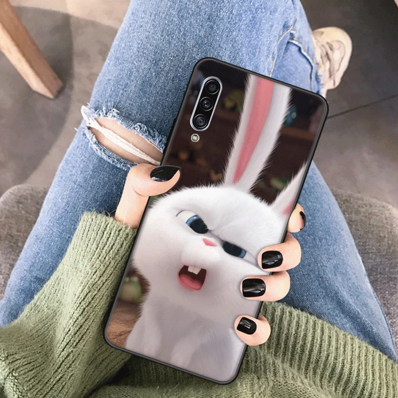 Cute rabbit Silicone black Phone Case For Samsung Galaxy S6 S7 Edge S8 S9 S10 S20 Plus Lite S10E Ultra Cover | Мобильные телефоны и