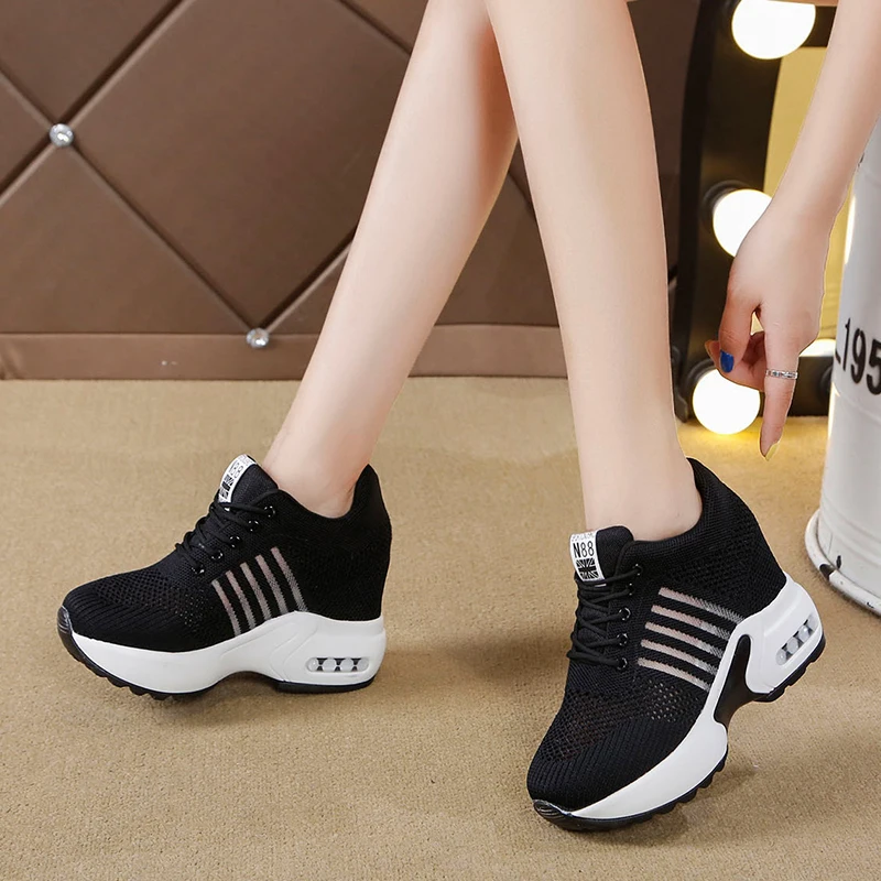 Rimocy/Новинка женские кроссовки на танкетке женская летняя дышащая обувь из