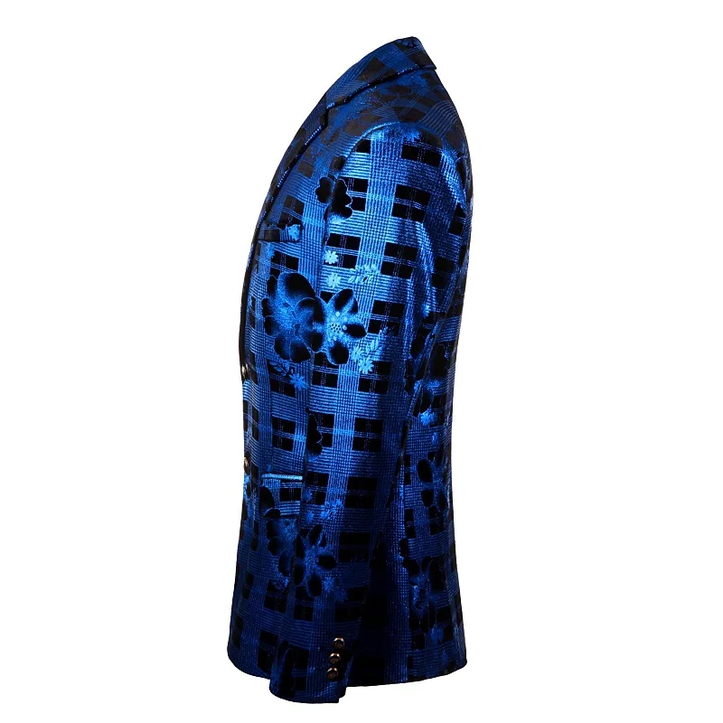 Shenrun цветочный принт мужской синий Блейзер приталенный для свадьбы жениха