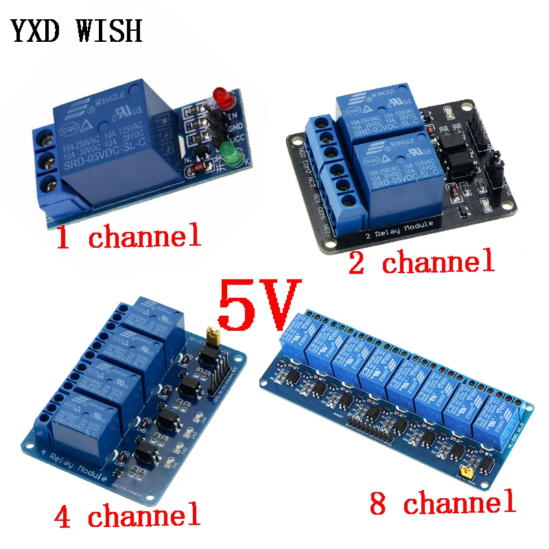 Релейный модуль 5 В 1 2 4 6 8 канальный релейный с оптроном выход реле в постоянного