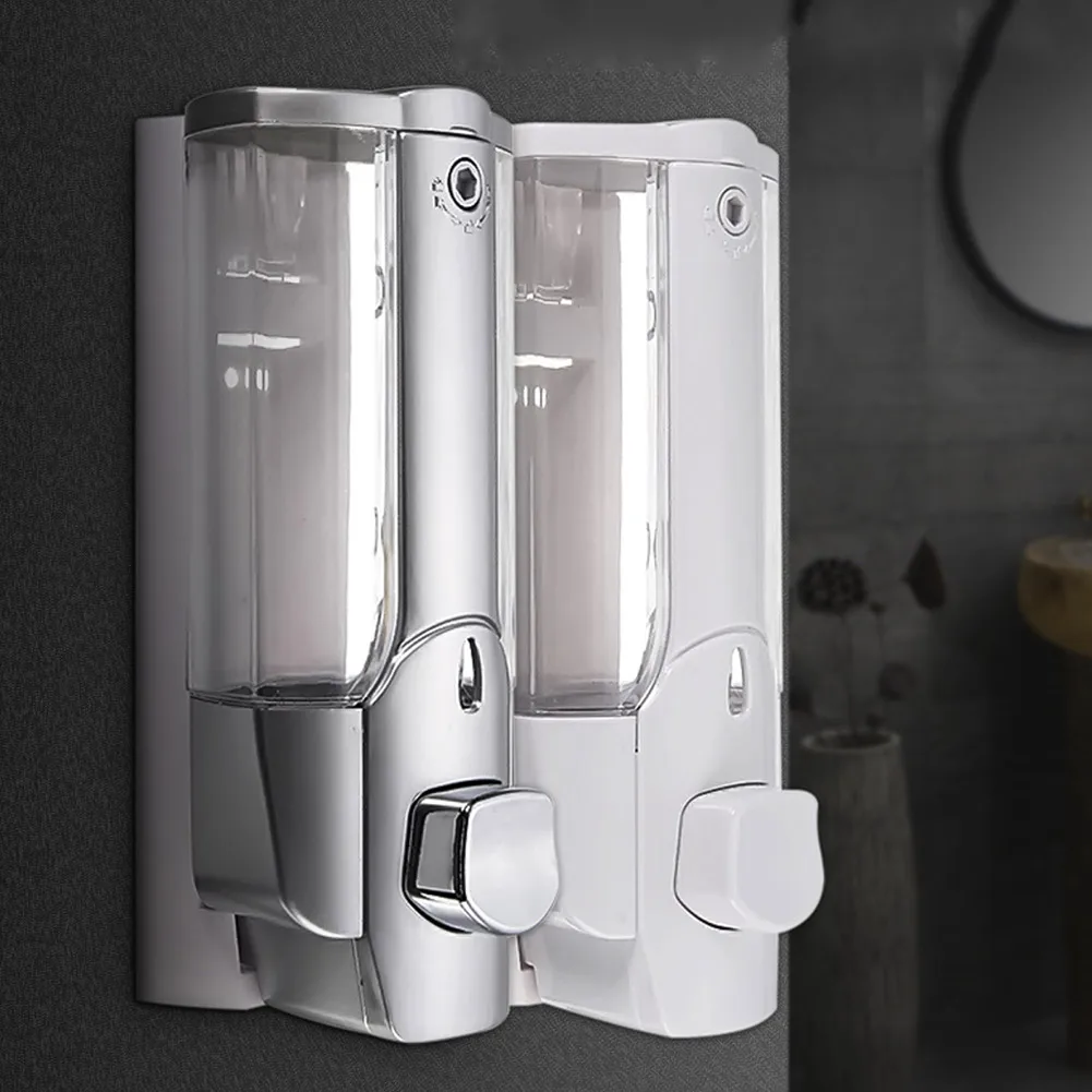 

Wall Mounted Shampoo Soap Dispenser Sanitizer Bathroom Shower Liquid Lotion Pump EL