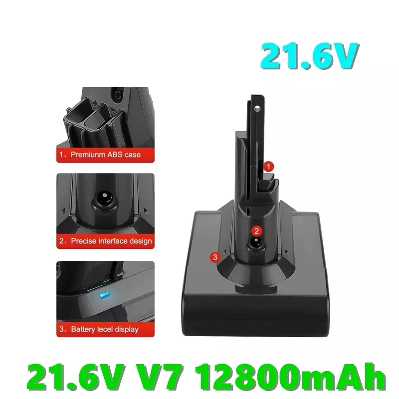 

2021 NEW 21.6V 12800mAh Li-ion V7 12.8Ah Batteries For Dyson V7 Absolute V7 Vacuum Cleaner Replacement Power Tools Battery