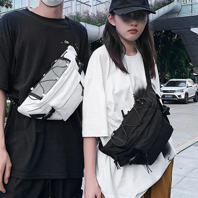 

Уличная сумка через плечо в стиле хип-хоп, забавная Поясная сумочка для учеников в стиле ретро, Холщовый кошелек унисекс для телефона, нагру...