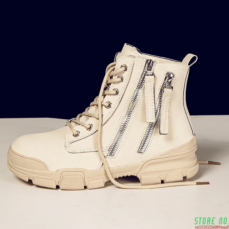 Осенние Замшевые женские Ботинки Martin дышащая женская обувь с высоким берцем