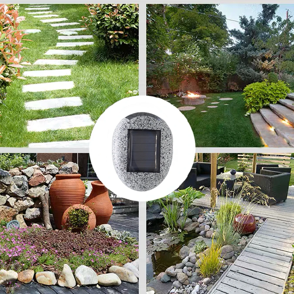 Солнечный садовый светильник Открытый Светодиодный Lmitate камень для украшения