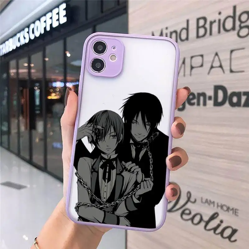 

Black Butler anime Phone Cases Matte For iPhone 12 Mini 11 Pro XR XS Max 7 8 Plus X Hard PC Back Cover