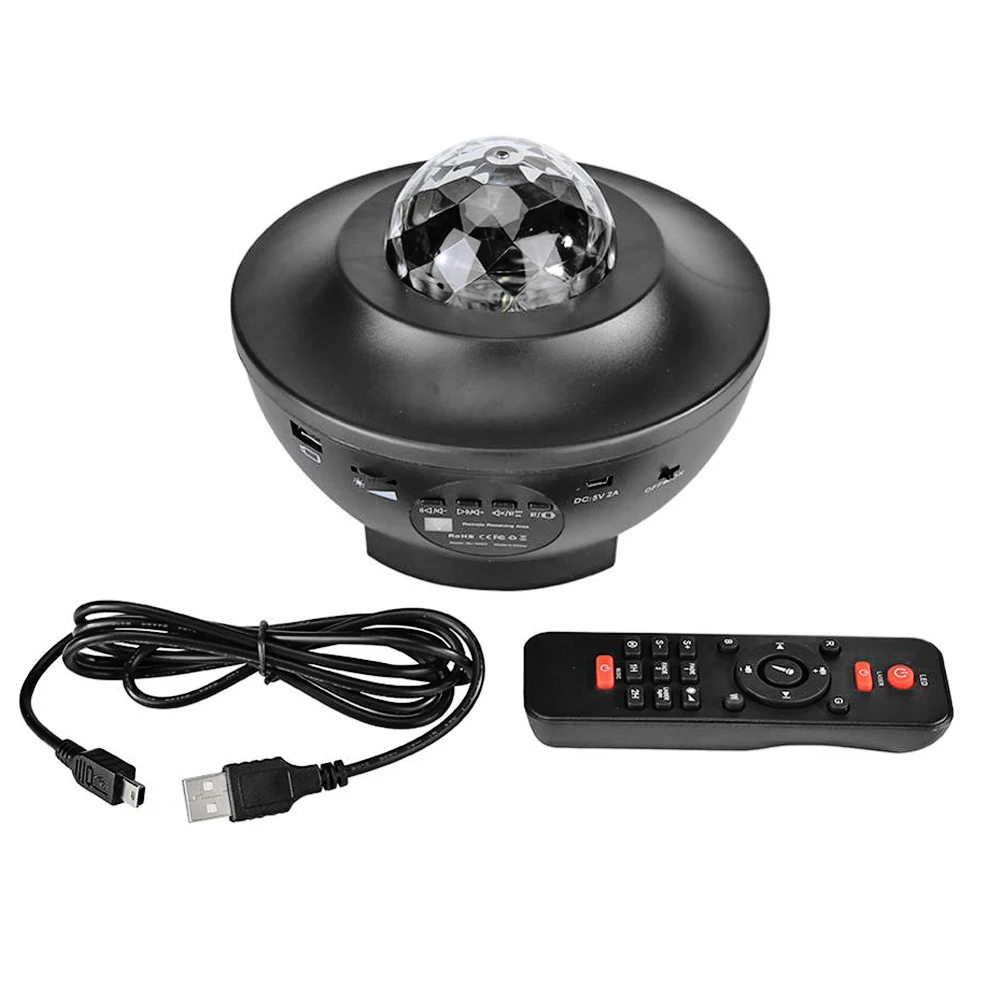 

USB LED Star Night Light Music Starry Water Wave LED Projector Light Bluetooth Projector Sound-Activated Projector Light Decor
