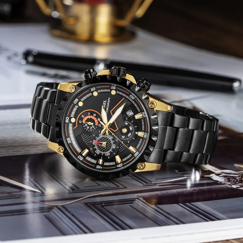 Мужские кварцевые часы с ремешком из нержавеющей стали | Наручные