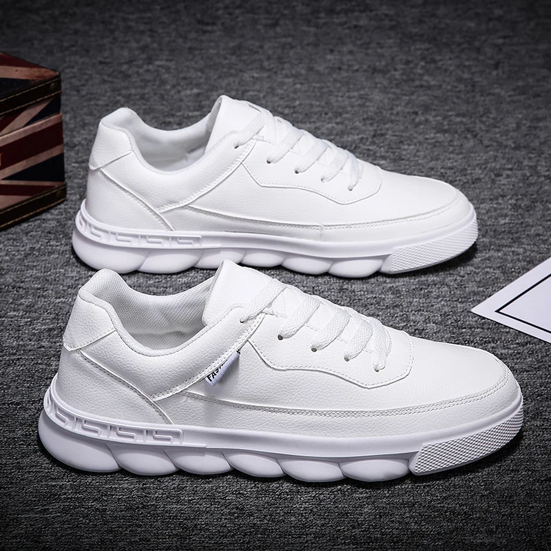 Кроссовки мужские дышащие из ПУ кожи Повседневная модная спортивная обувь белые