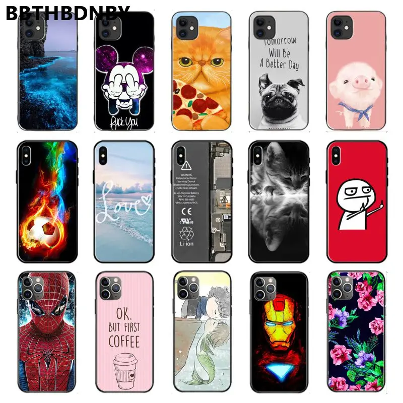 Чехол для телефона в виде ракушки iphone XS MAX TPU черный чехол 11 pro 8 7 6 6S Plus X 5 5S SE XR