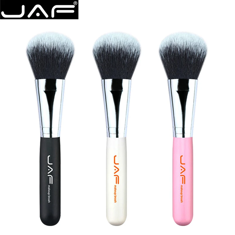 JAF брендовая крупная кисть для пудры из синтетических волос черная деревянная
