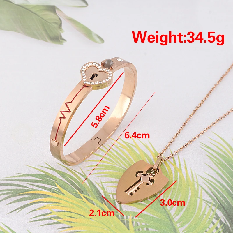 Matching Puzzle Couple Heart Lock Bracelet and Key Pendant Necklace for Lover Jewelry Gift | Украшения и аксессуары