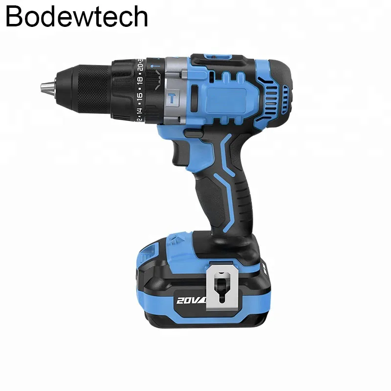 Bodewtech BT372 Electric Screwdriver Cordless Hammer Drill  20-Volt DC Lithium-Ion Battery 1/2-Inch 2-Speed