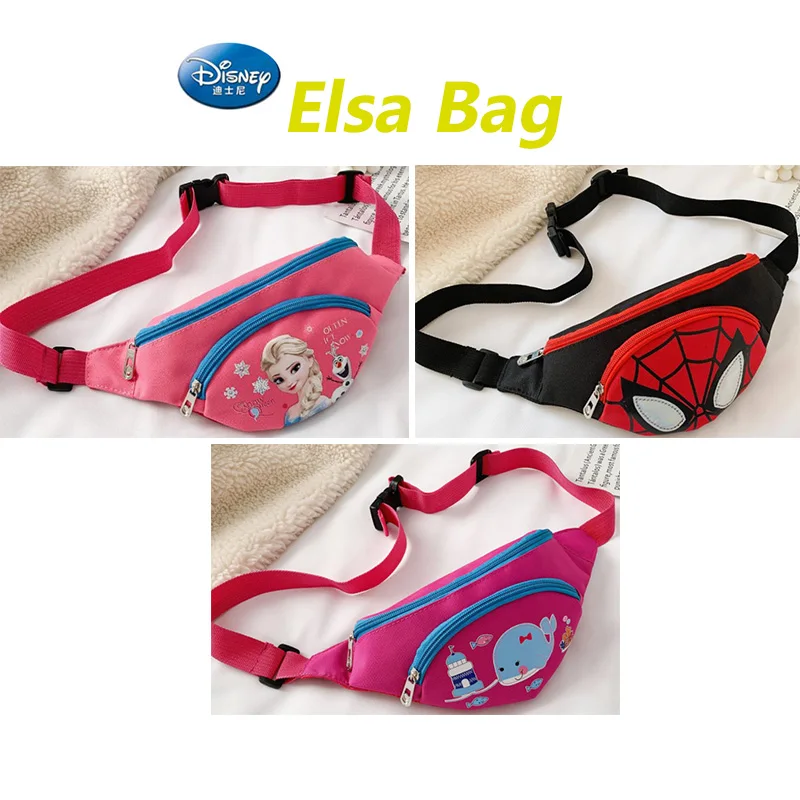 

Повседневная поясная сумка-мессенджер Disney, миниатюрная мультяшная дорожная Сумочка принцессы Эльзы и Человека-паука с милым Китом для детей