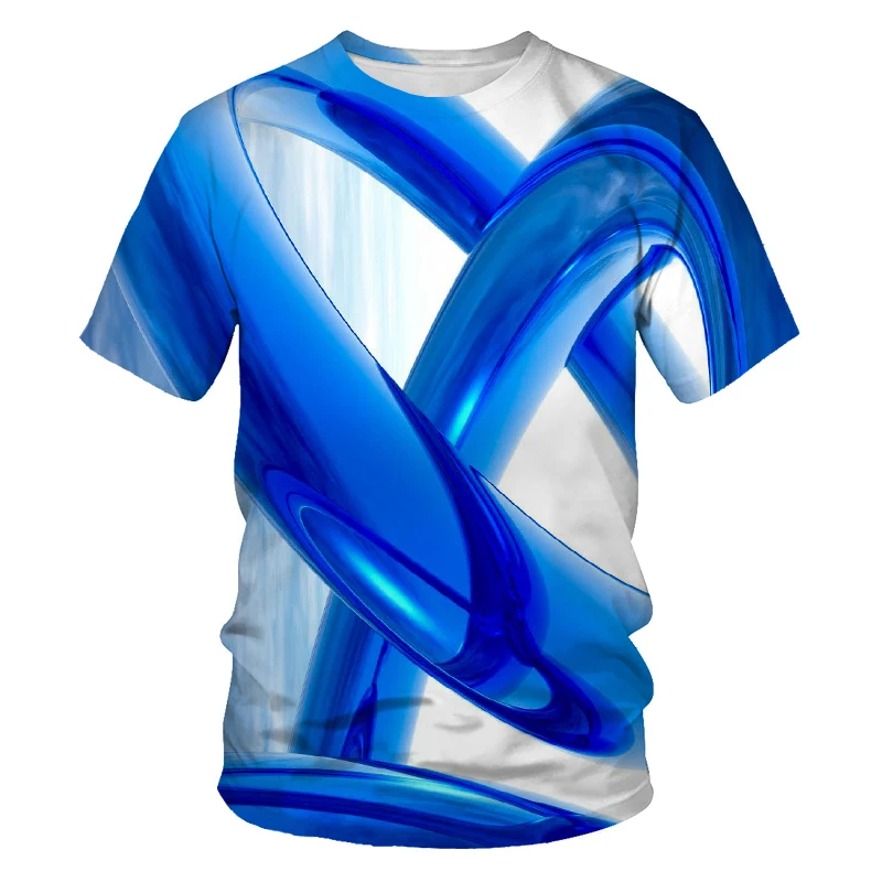 

New stereo vision 3D printing summer breathable short-sleeved men's T-shirt personalized custom shirt oversized T-shirt