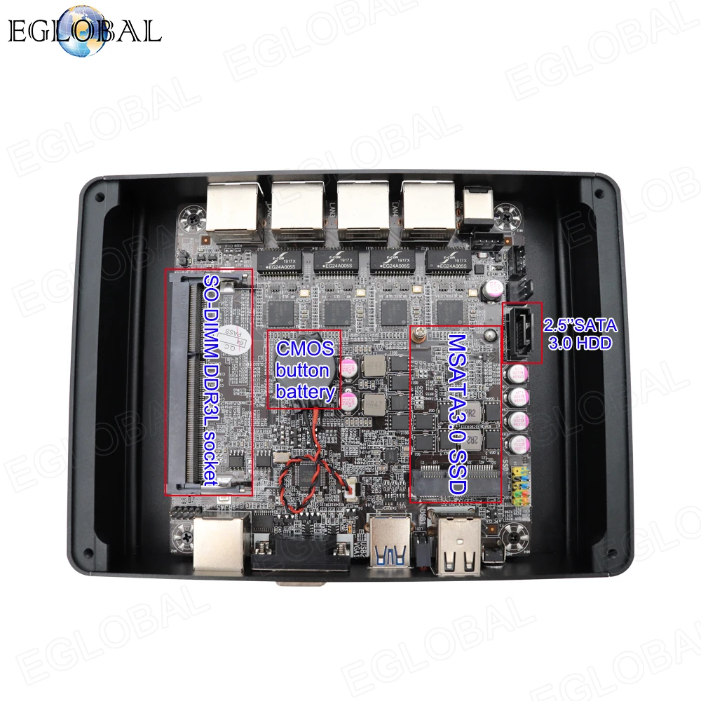 TDP 10 Вт Pfsense мини ПК intel Celeron J1900 мульти LAN маршрутизатор компьютер 4 * RJ45 1000 Мбит/с
