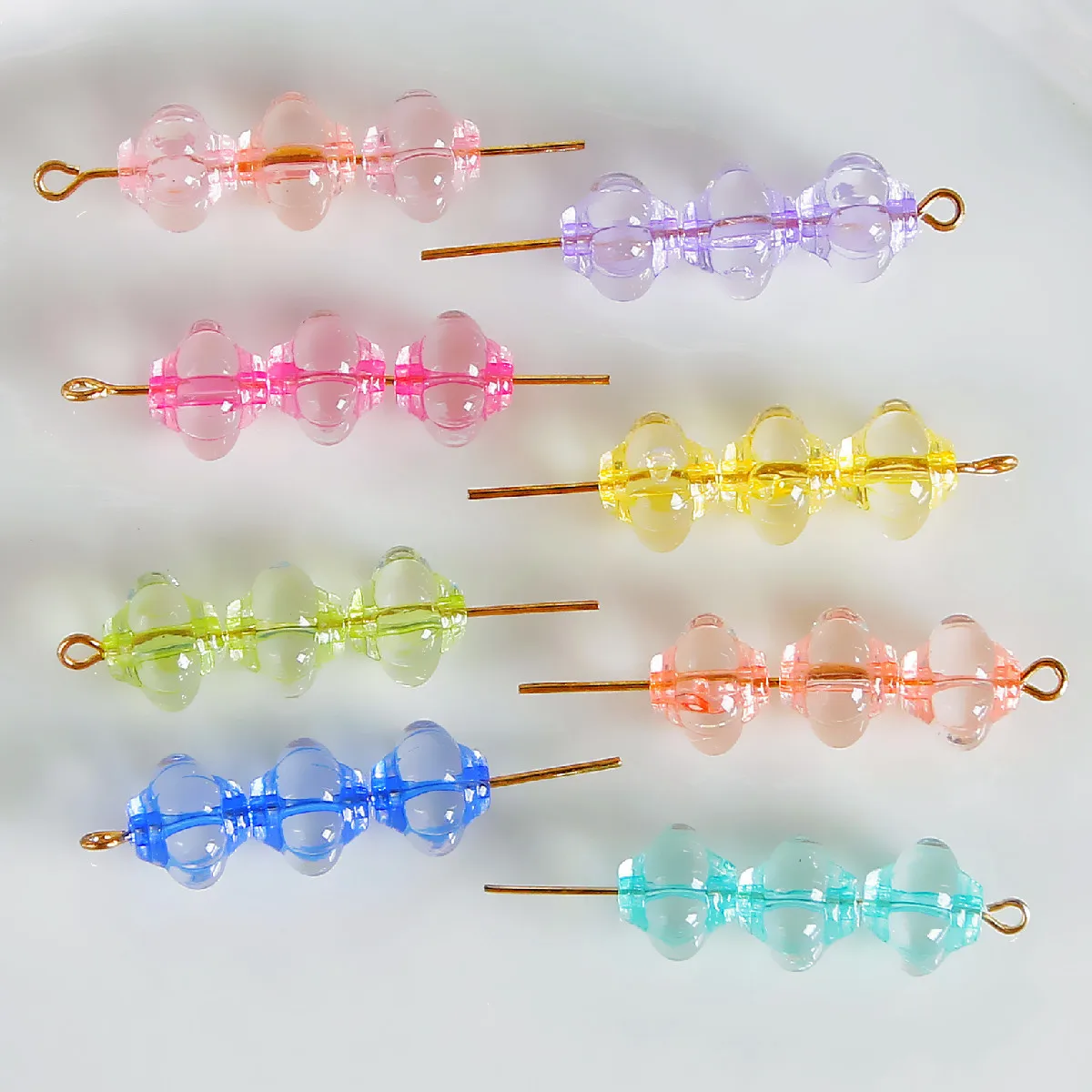 

20 шт., прозрачные акриловые бусины-фонарики, 9 мм