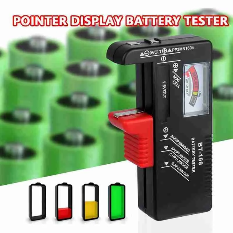 

Portable Battery Capacitance Tester Universal Volt Checker AAA AA C D 9V & Button Cell Portable Digital Diagnostic Tool
